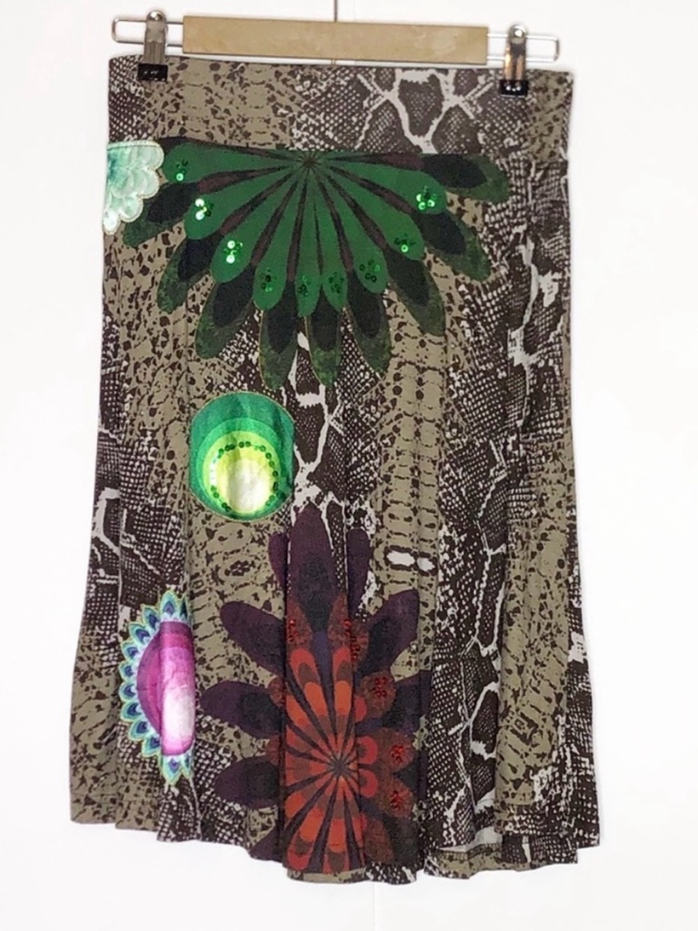 Snake Skin Print knee length skirt
